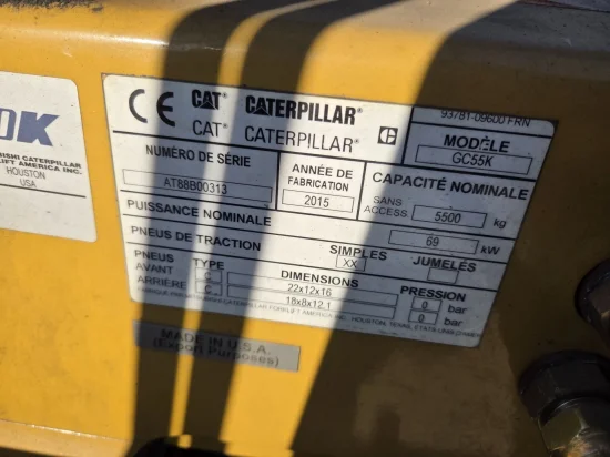 περονοφόρο ανυψωτικό υγραερίου CATERPILLAR