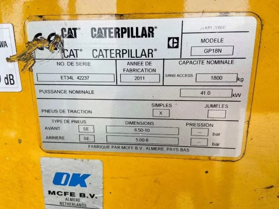 περονοφόρο ανυψωτικό υγραερίου CATERPILLAR