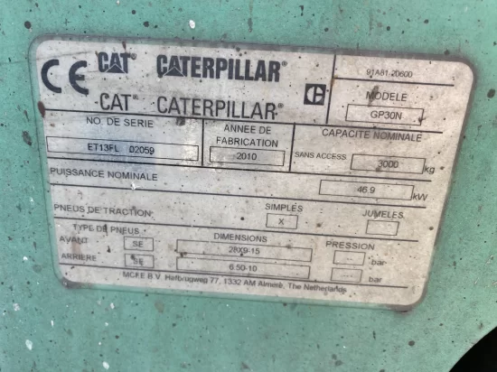 περονοφόρο ανυψωτικό υγραερίου CATERPILLAR