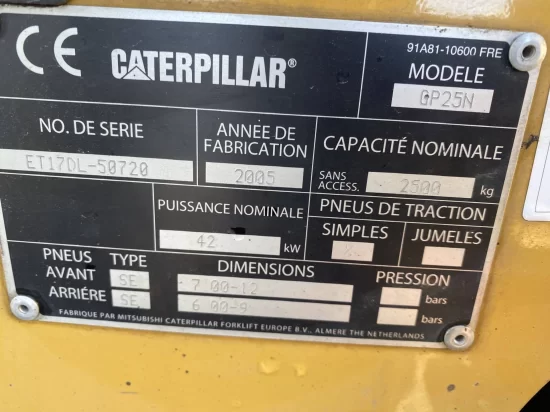 περονοφόρο ανυψωτικό υγραερίου CATERPILLAR