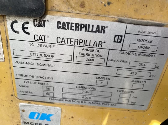 περονοφόρο ανυψωτικό υγραερίου CATERPILLAR