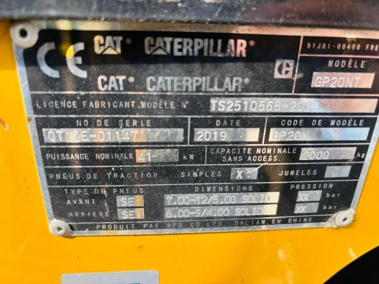 περονοφόρο ανυψωτικό υγραερίου CATERPILLAR