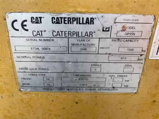 περονοφόρο ανυψωτικό υγραερίου CATERPILLAR