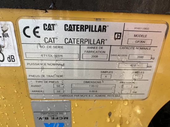 περονοφόρο ανυψωτικό υγραερίου CATERPILLAR