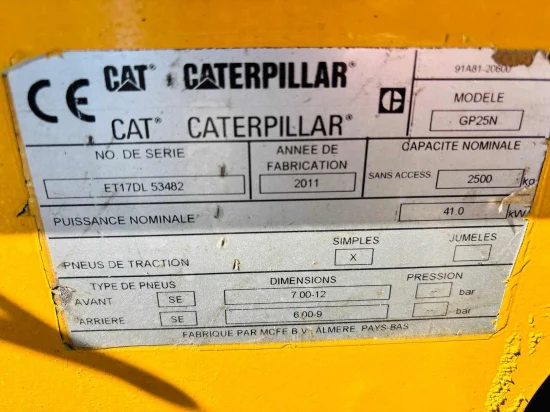 περονοφόρο ανυψωτικό υγραερίου CATERPILLAR